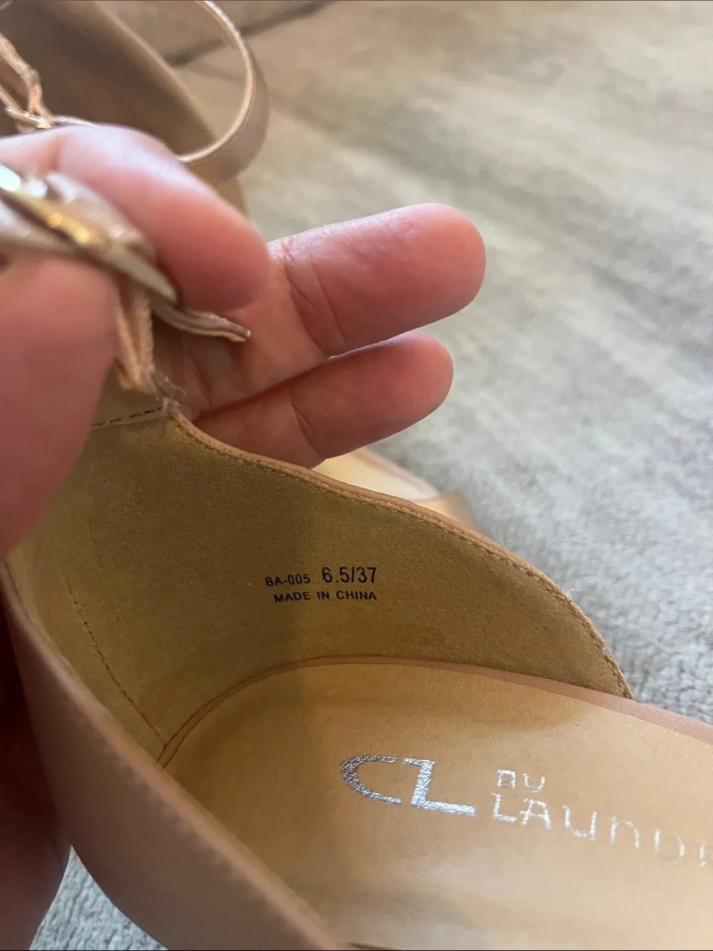 CL by Laundry Rose Gold Ankle-Strap Wedge Sandals